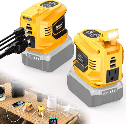 Ecarke Outdoor Generato Battery Converter with 2 USB&LED&AC Battery Powered Outlet