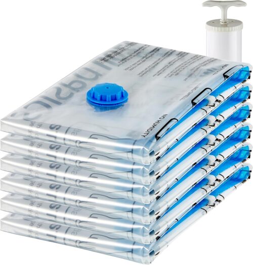 Vacuum compression space-saving storage bag for clothes packing